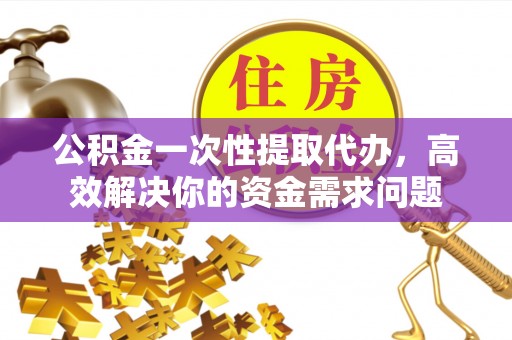 美浓公积金一次性提取代办，高效解决你的资金需求问题