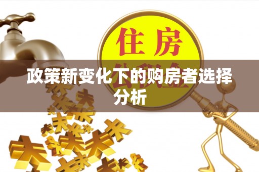 美浓政策新变化下的购房者选择分析