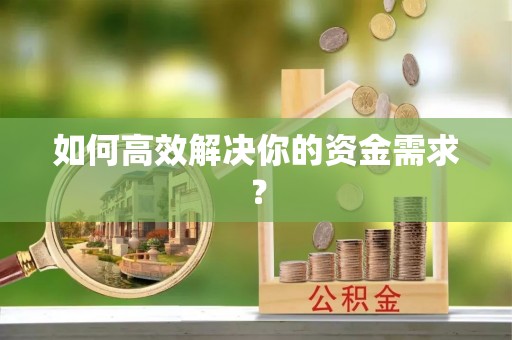 美浓如何高效解决你的资金需求？