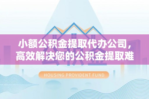 美浓小额公积金提取代办公司，高效解决您的公积金提取难题
