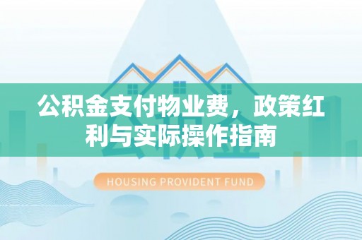 美浓公积金支付物业费，政策红利与实际操作指南