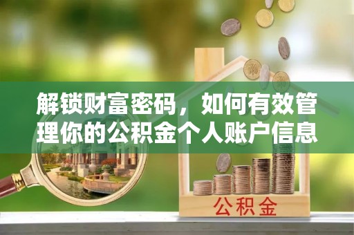 美浓解锁财富密码，如何有效管理你的公积金个人账户信息