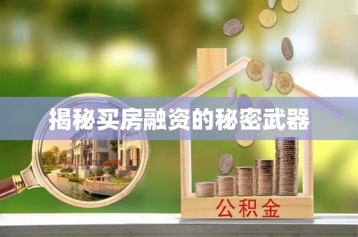 美浓揭秘买房融资的秘密武器