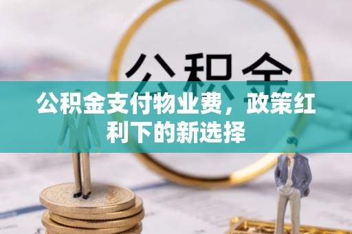 美浓公积金支付物业费，政策红利下的新选择